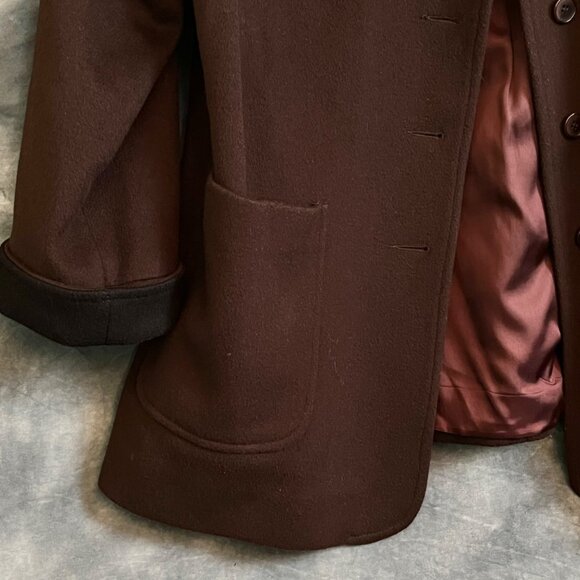 Forecaster Womens Wool Jacket Brown Black Button Up Lined Plus Size 14 Oversized - Picture 3 of 6